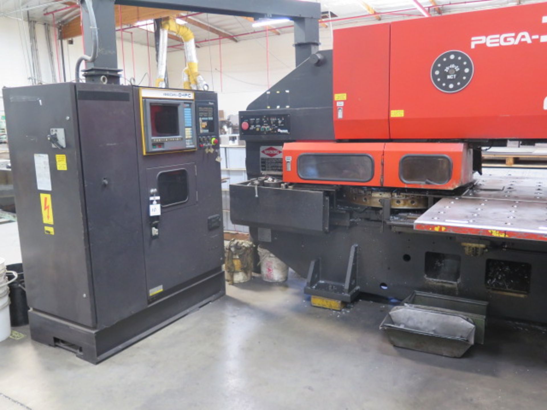 1990 Amada PEGA-345 30-Ton CNC Turret Punch s/n AQ450083 w/ 04P-C Controls, 40-Station, SOLD AS IS - Image 3 of 21