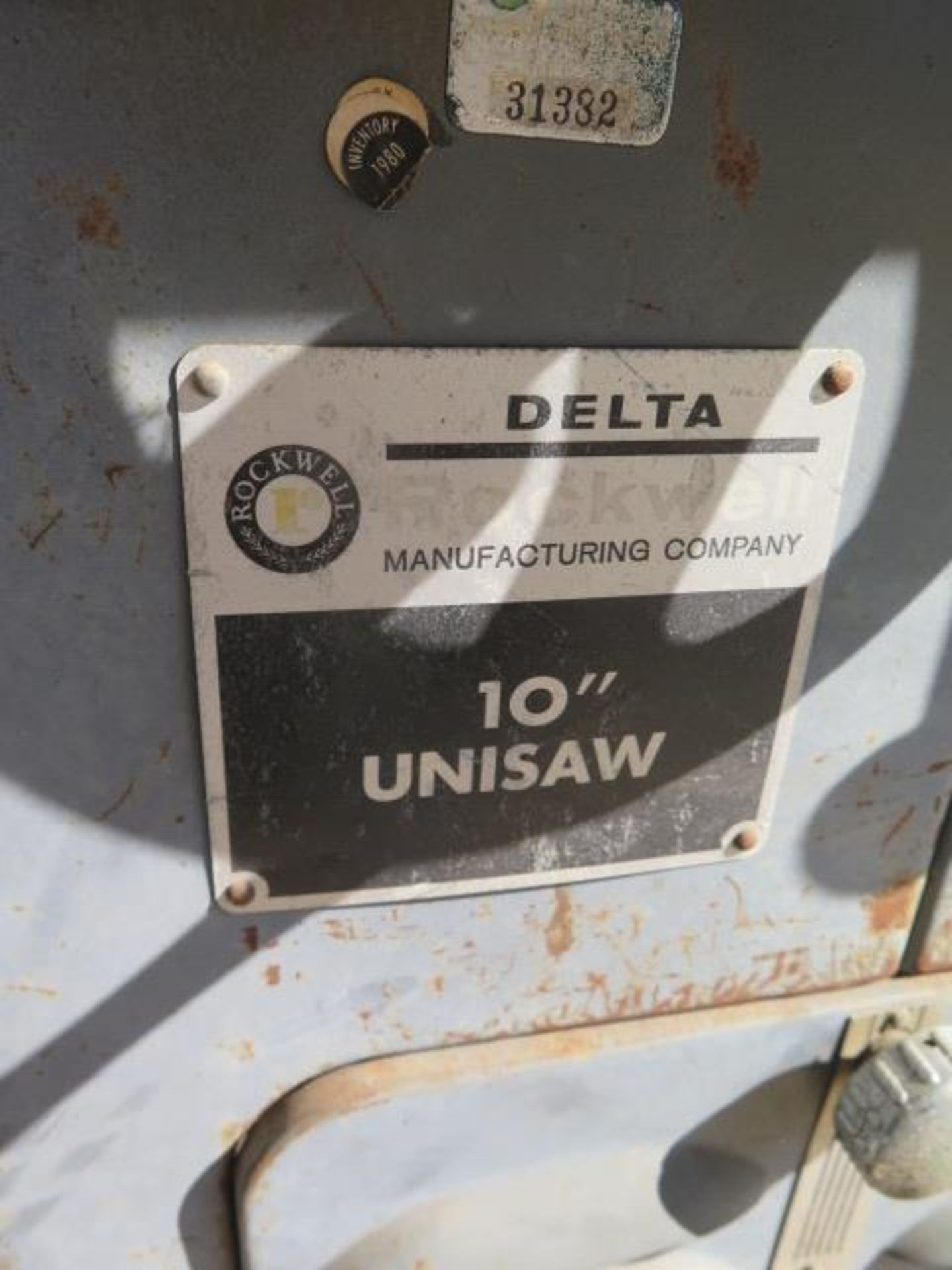 Delta / Rockwell 10” Unisaw Tilting Arbor Table Saw (SOLD AS-IS - NO WARRANTY) - Image 3 of 6