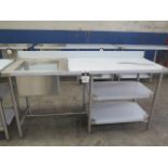 24" x 72" Stainless Steel Prep Table w/ Sink, Shelves and Back-Splash (SOLD AS-IS - NO WARRANTY)