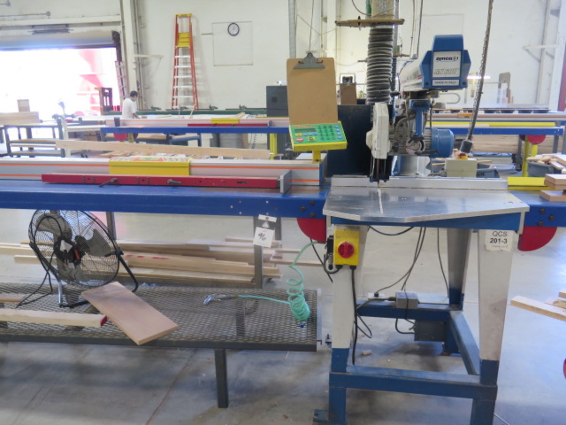 Omga 14” Radial Arm Saw w/ TigerStop 10‘ Programmable Stop System (SOLD AS-IS - NO WARRANTY)