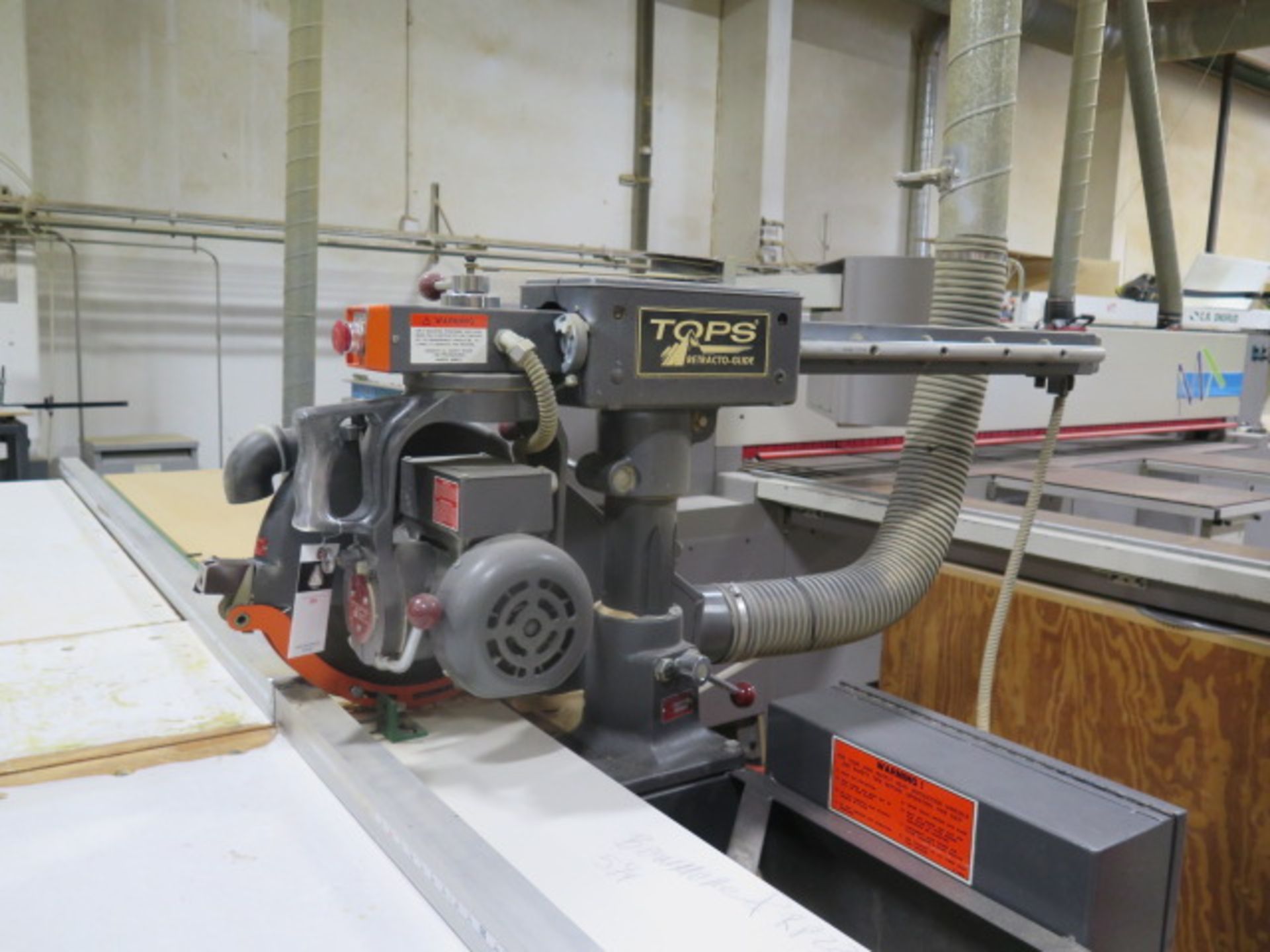 Marvco Tools / Tops mdl. 45365 16” Radial Arm Saw s/n 6524681 w/ 17’ Extended Table (SOLD AS-IS - NO - Image 4 of 7