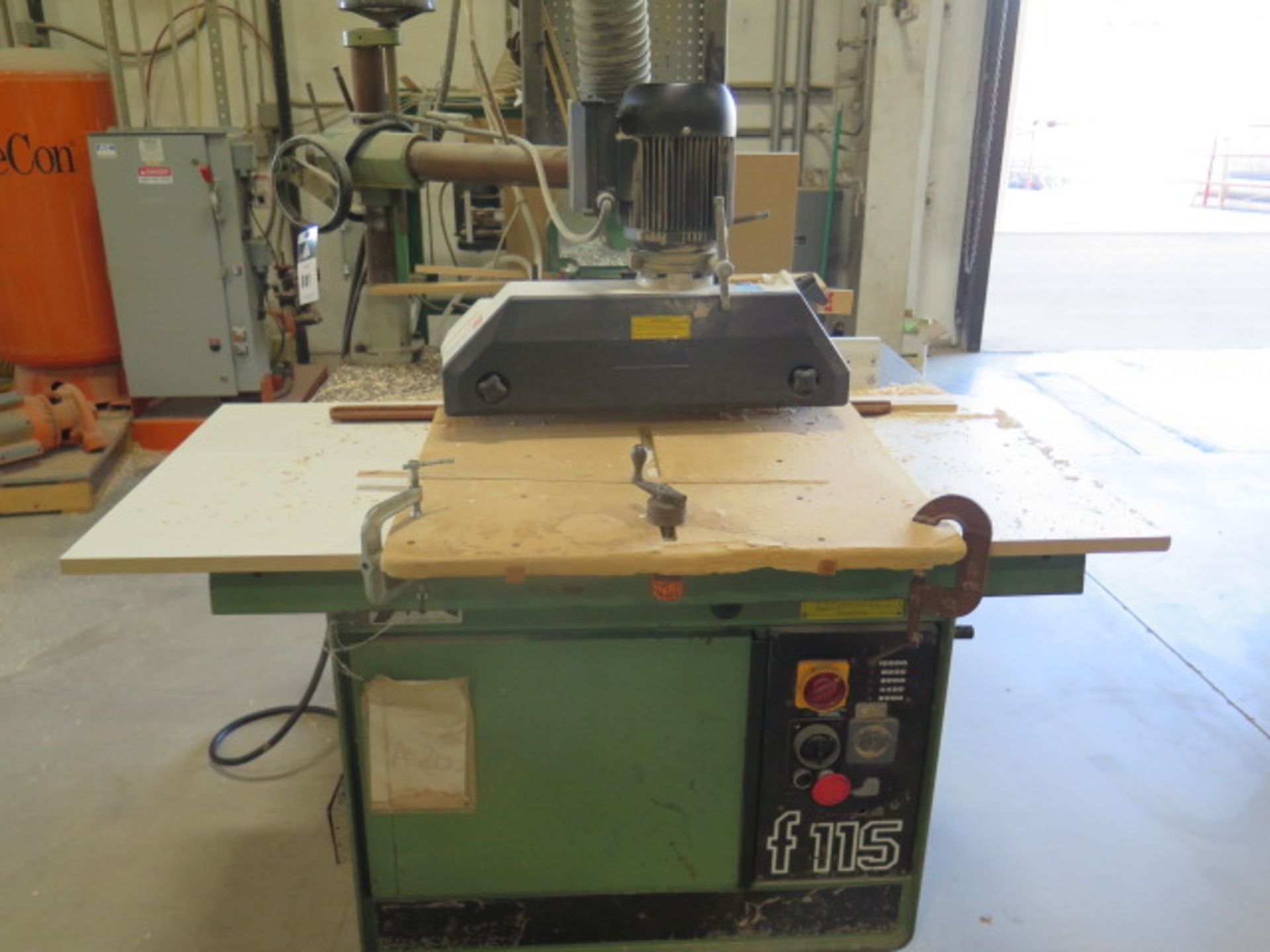 Casadei F-115 Spindle Shaper s/n 84-43-164 w/2900-10,000 RPM, 5-Spd, 4-Roll Power Feeder, SOLD AS IS