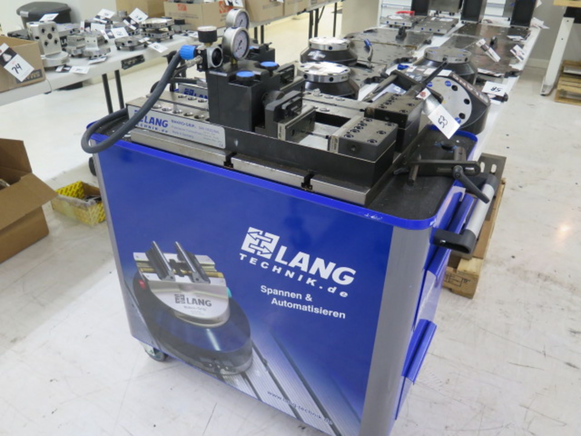 2016 Lang Technil mdl. 41400 Dual Stamping Trolley Unit w/ (2) Stamping Units, Air-Over-Hydraulic