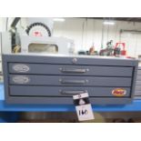 Huot Endmill Cabinet w/ Carbide and High Speed Endmills (SOLD AS-IS - NO WARRANTY)