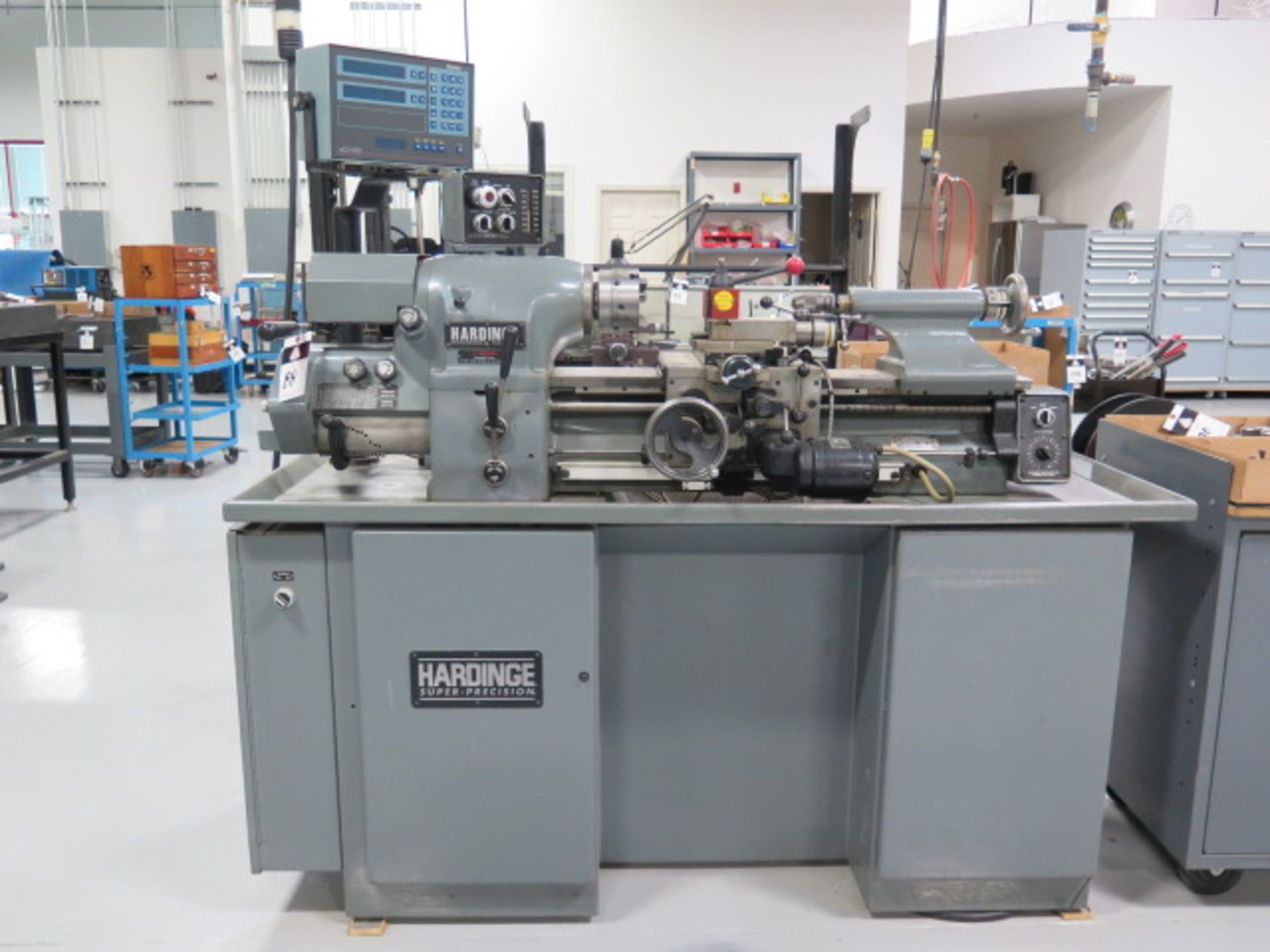 Hardinge HLV-H Wide-Bed Tool Room Lathe s/n HLV-H-14876-T w/ Acu-Rite Master-TP Prog DRO, SOLD AS IS