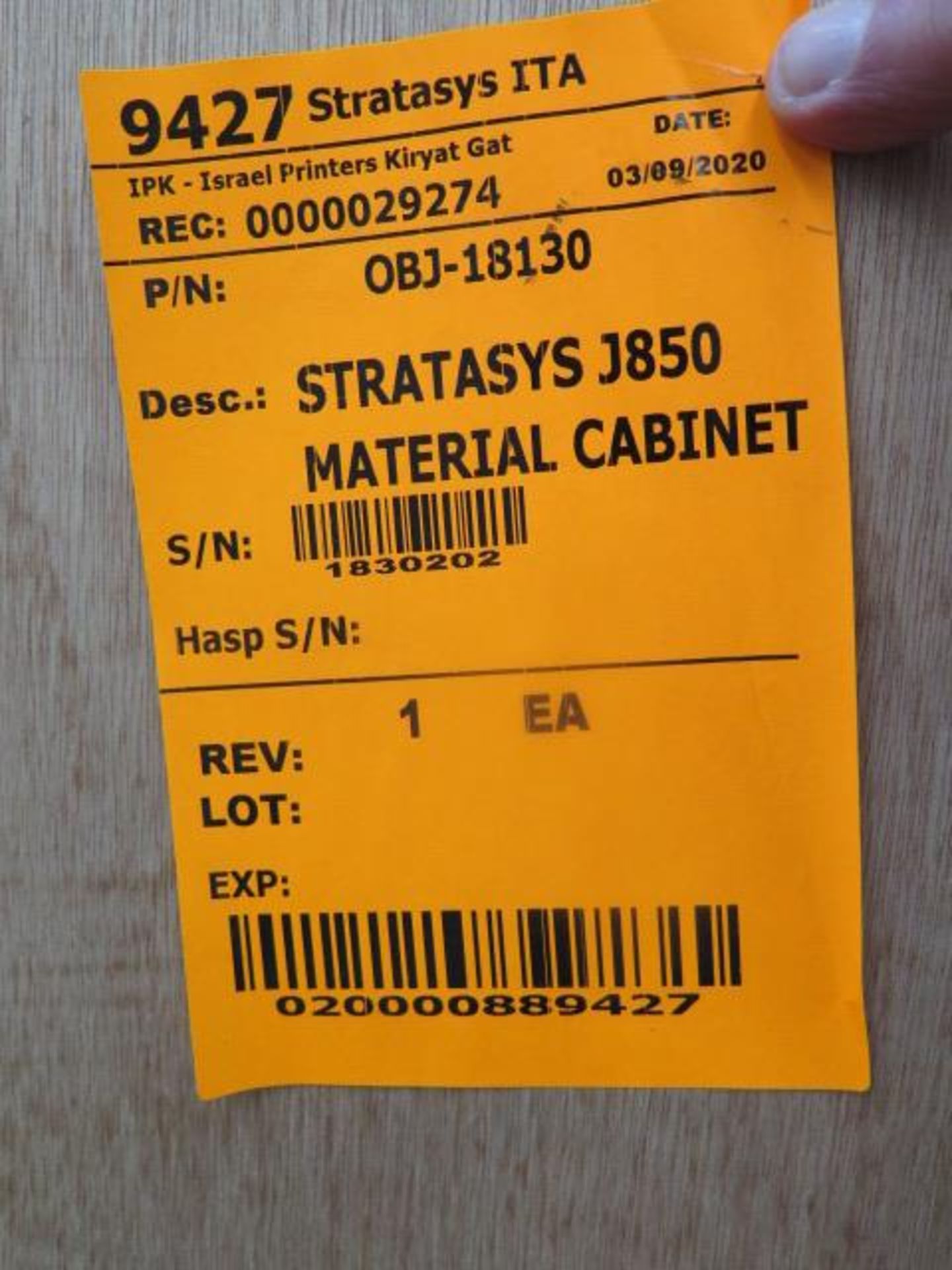 Stratasys OBJ18130 Duplex Material Cabinet s/n 183202 (NEW IN CRATE For J850 3D Printers) SOLD AS IS - Image 9 of 9