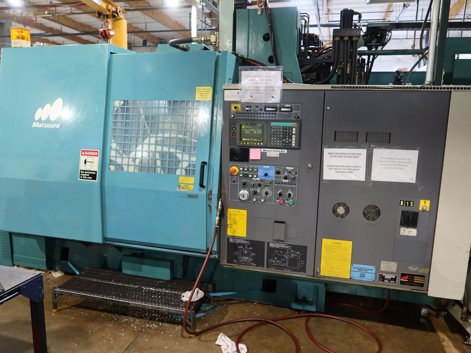 1996 MAM 600HF-PC-2 CNC HORIZONTAL MACHINING CENTER, PALLET CHANGER, 120 TOOL ATC, CHIP CONVEYOR,