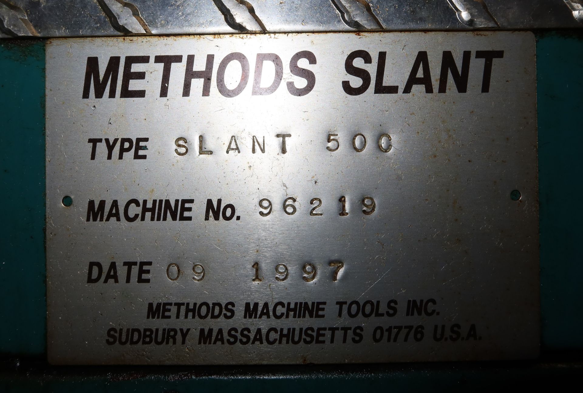 1997 METHODS SLANT 50C CNC LATHE, YASNAC CONTROL, SN. 96219 - Image 7 of 7