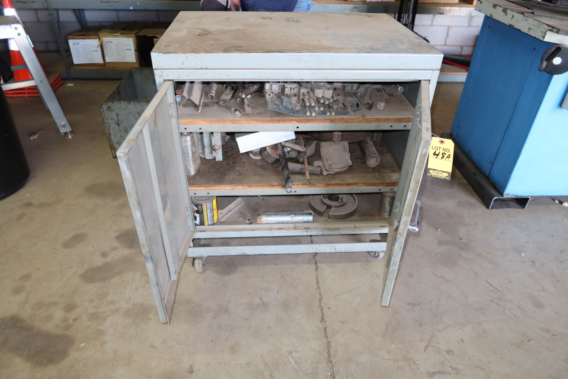 LOT CABINET W/LATHE TOOLING, ETC.