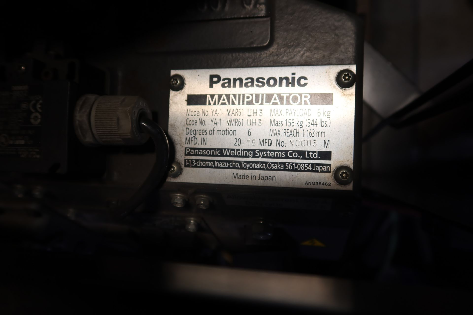 ROBOTIC GMAW WELDING CELL: 2015 MILLER PANASONIC PERFORMARC ROBOTIC WELDING SYSTEM MDL. PA250M SN. - Image 11 of 14