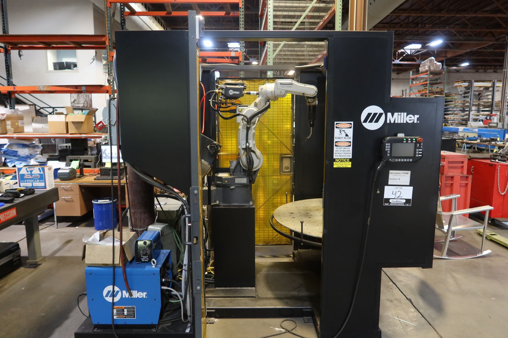 ROBOTIC GMAW WELDING CELL: 2015 MILLER PANASONIC PERFORMARC ROBOTIC WELDING SYSTEM MDL. PA250M SN. - Image 13 of 14