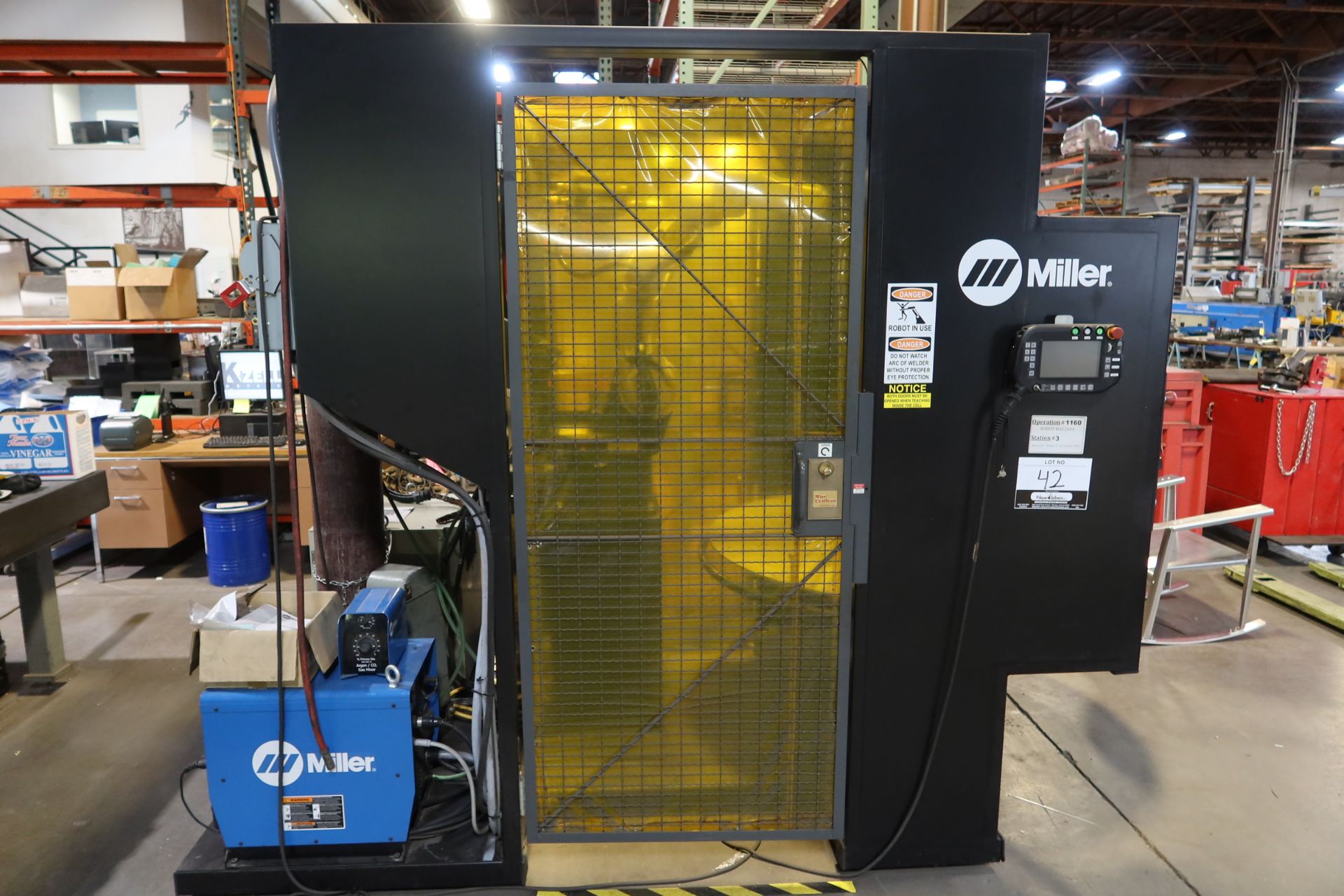 ROBOTIC GMAW WELDING CELL: 2015 MILLER PANASONIC PERFORMARC ROBOTIC WELDING SYSTEM MDL. PA250M SN. - Image 3 of 14