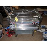 HOT DOG ROLLER GRILL & DRY BUN WARMER 240V W/ROLLING STAND