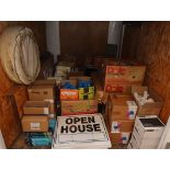 LOT CONTENTS OF TRAILER, CLEANING SUPLIES, FASTENERS, CAULKING, ETC.