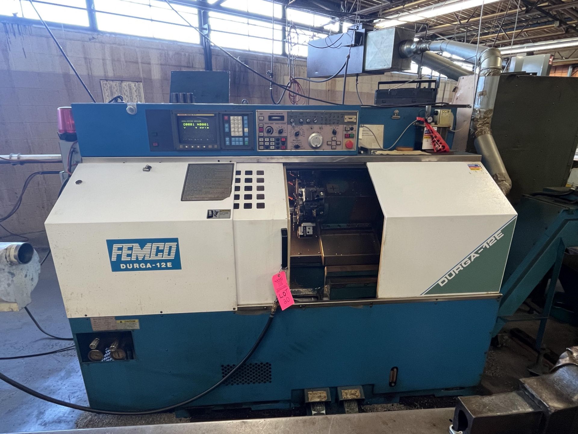 Femco Durga Model 12-E CNC Lathe.18' long bar feeder, Fanuc O-T CNC controller - Image 13 of 16