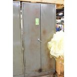 Lot-(1) 2-Door Supply Cabinet with Various Gloves, Tyvek, Ear Muffs and Other Personal Protection