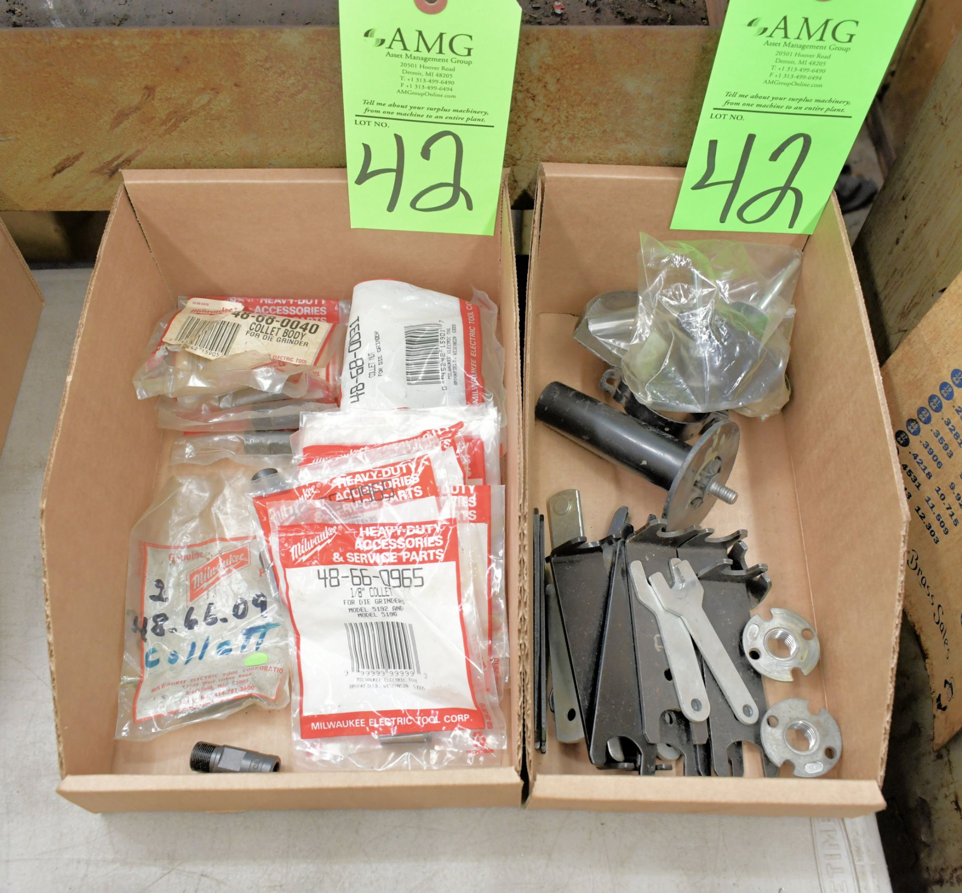 Lot-Grinder Handle, Wrenches, and Collets in (2) Boxes