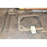 Lot-(3) Various Clamps on Floor Under (1) Bench