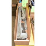 Lot-(1) 36", (1) 24" and (1) 18" Pipe Wrenches in (1) Box