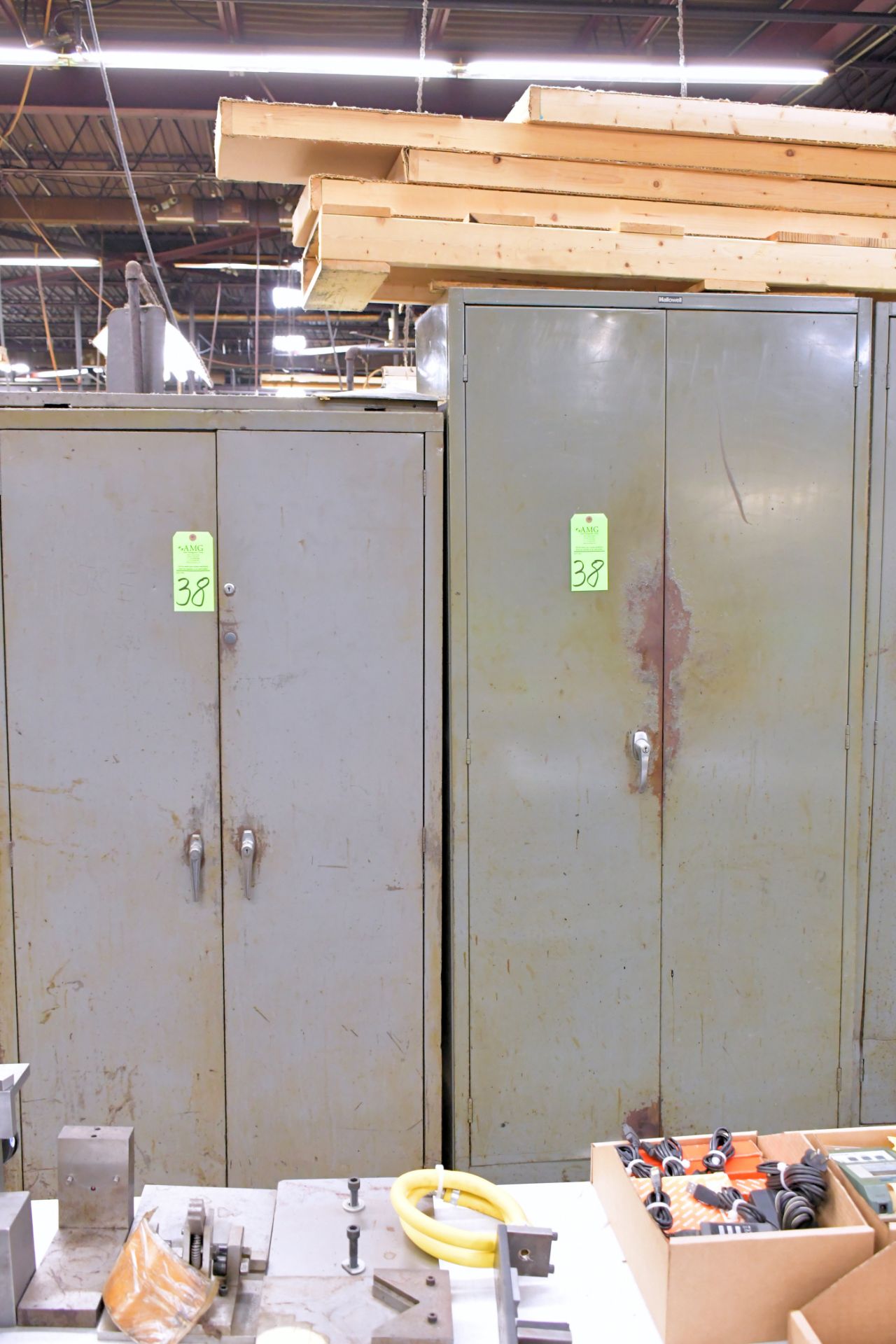 Lot-(2) Empty Tall 2-Door Storage Cabinets