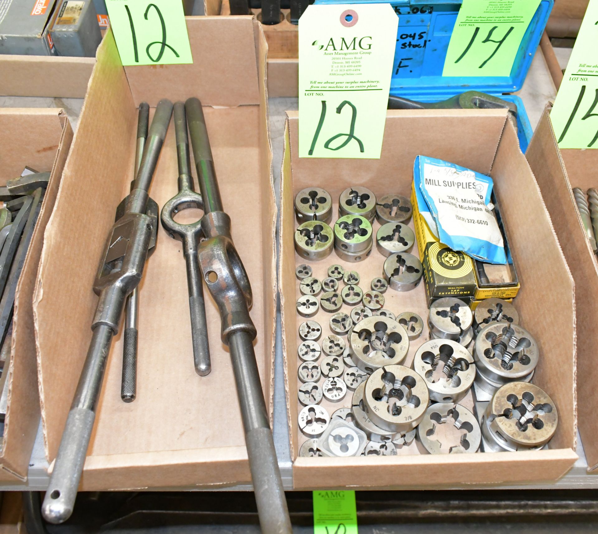 Lot-Tap and Die Handles, and Thread Dies in (2) Boxes