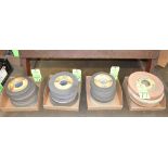 Lot-Used Grinding Wheels in (4) Boxes on Floor Under (1) Bench