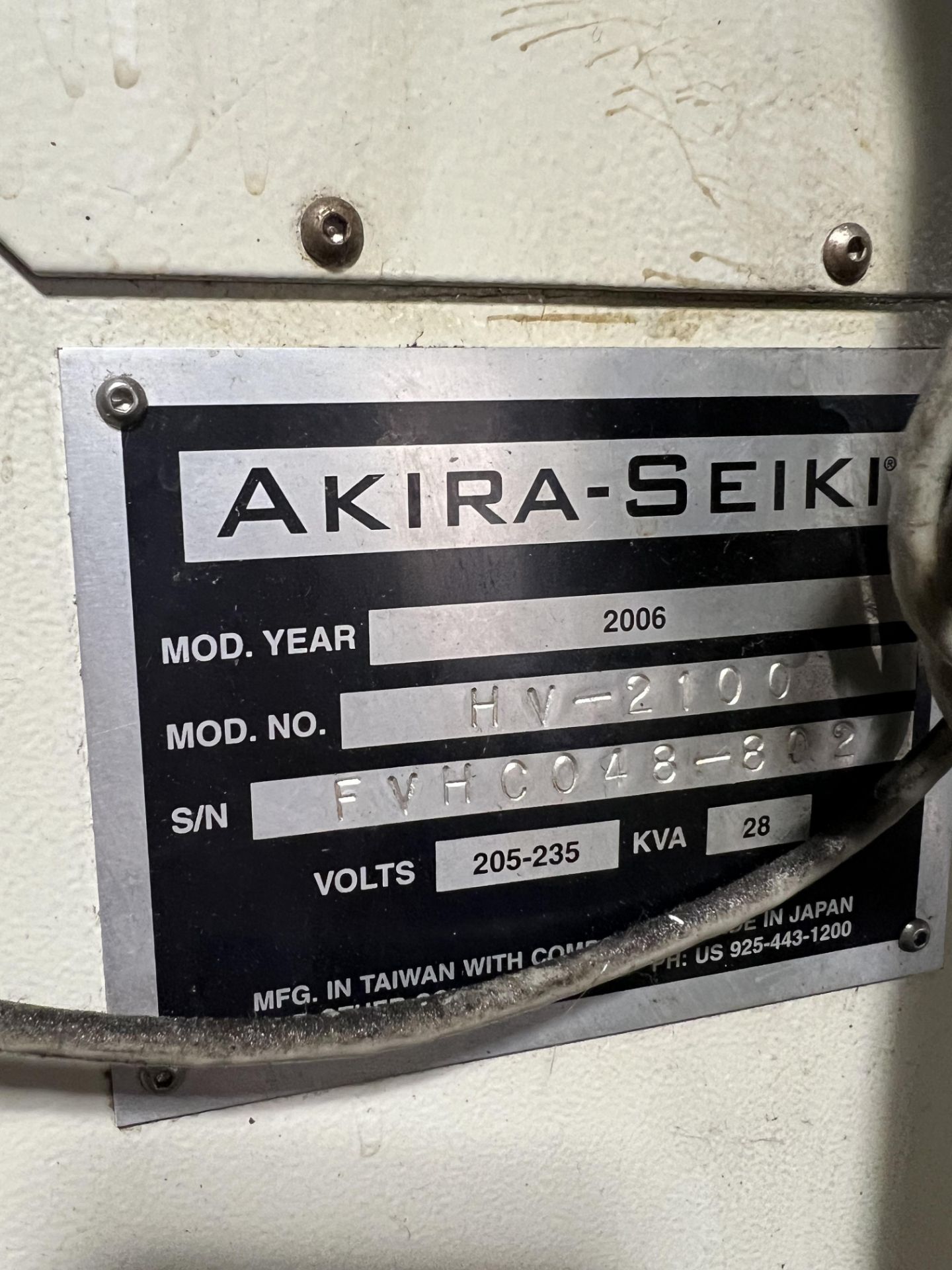 2006 AKIRA SEIKI Mdl. HV-2100 CNC Vertical Machining Center, - Image 4 of 5