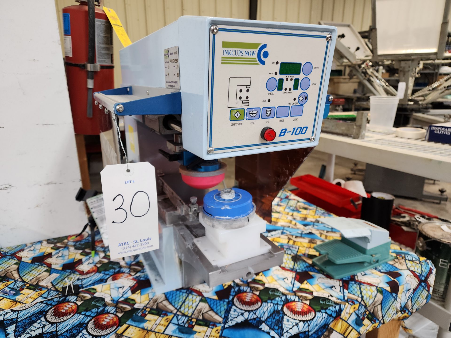 Inkcups Now Model B-100 1-Color Tabletop Garment Label Pad Printer