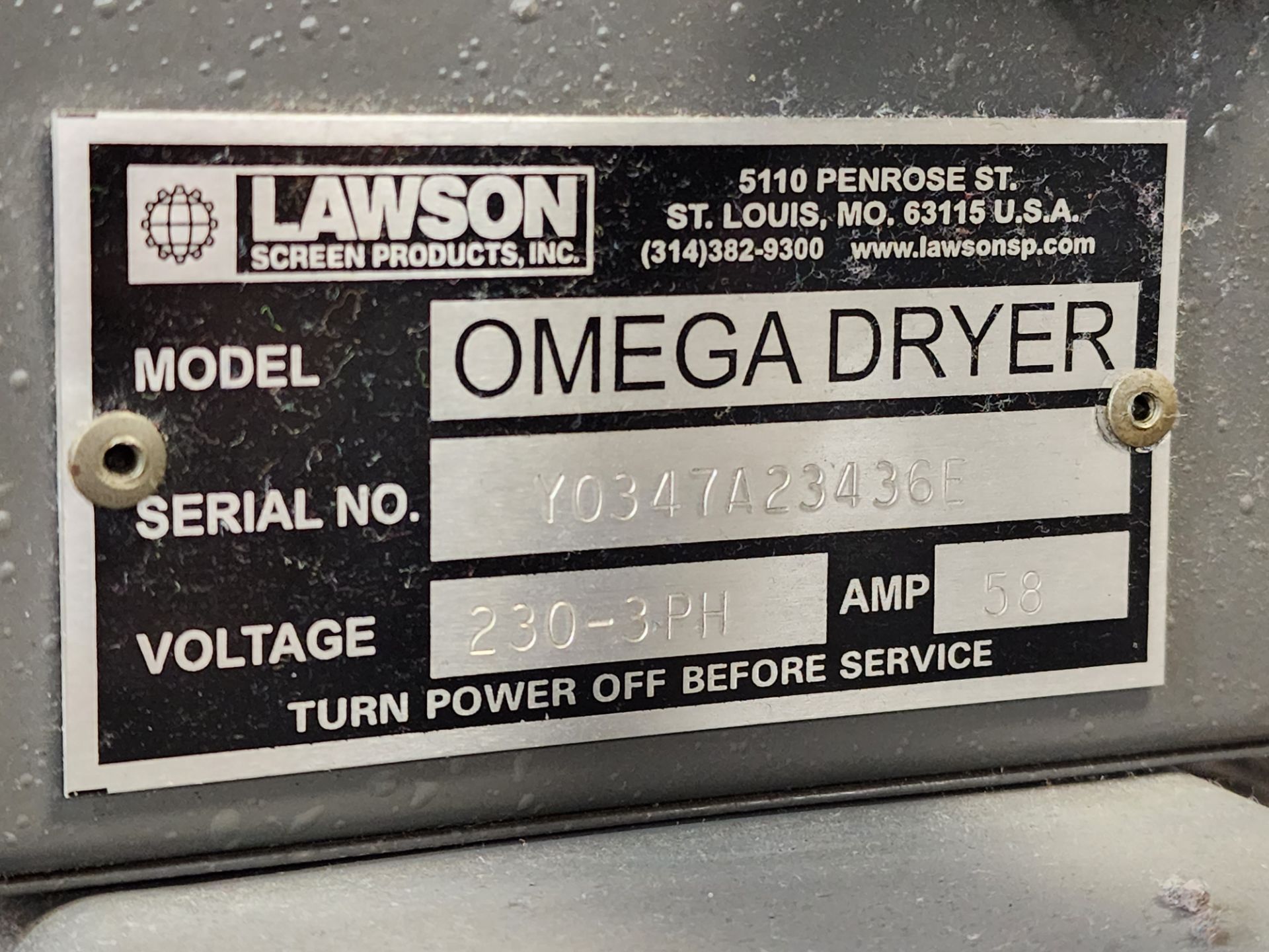 Lawson Model Omega Gas Conveyor Dryer, 16'L x 3'W Belt, S/N Y0347A23436E - Image 6 of 7