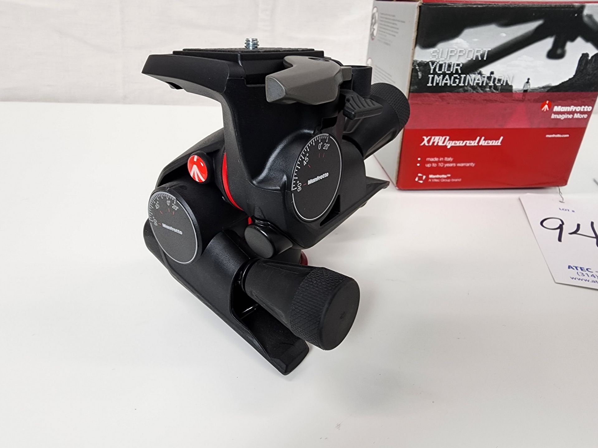 Manfrotto Model MHXPRO-3WG Geared 3-Way Pan & Tilt Tripod Head w/Quick Release & Original Box - Image 3 of 5