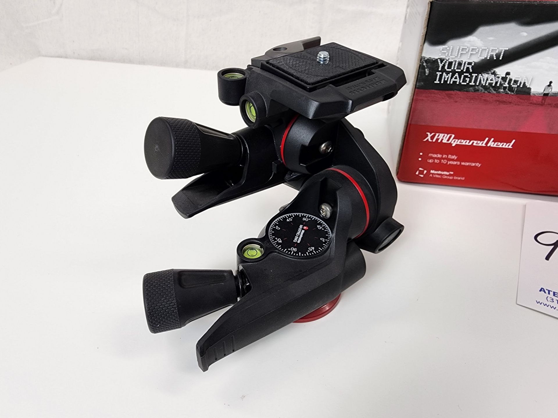 Manfrotto Model MHXPRO-3WG Geared 3-Way Pan & Tilt Tripod Head w/Quick Release & Original Box - Image 2 of 5
