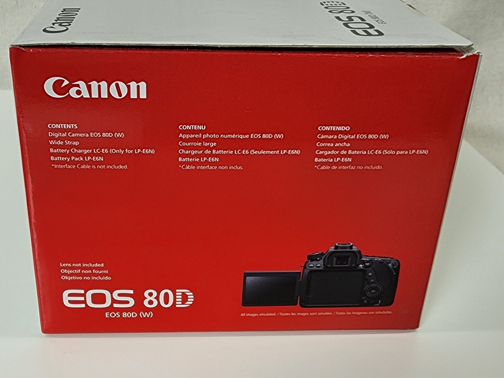 Canon Model EOS 80D (W) DSLR Camera Body, 24.2 Mega Pixel, Dual Pixel CMOS AF, Cross-Type Zmac 45- - Image 8 of 14