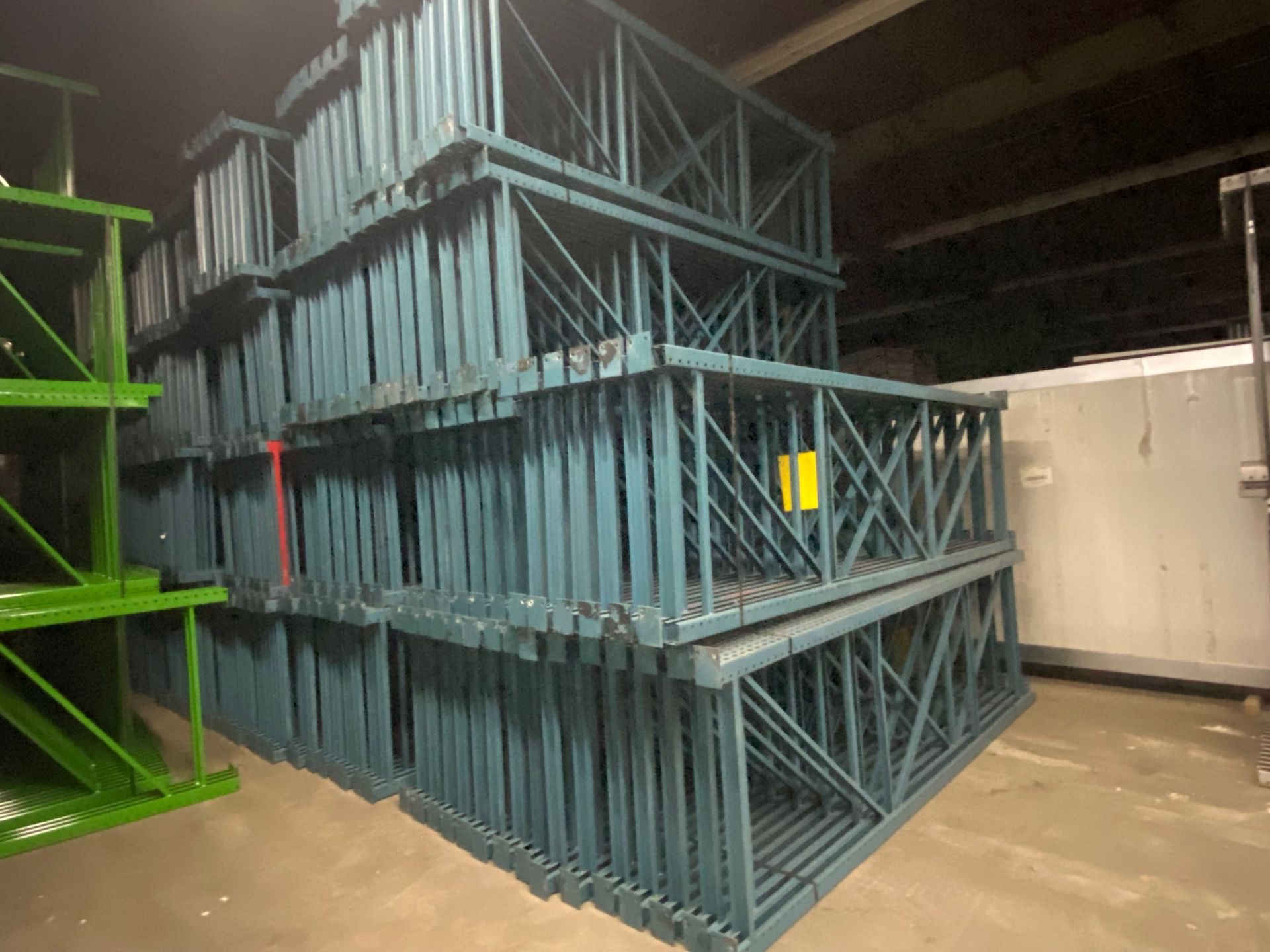 9 BAYS OF 12'H X 42"D X 102"L TEARDROP STYLE PALLET RACKS - Image 2 of 5