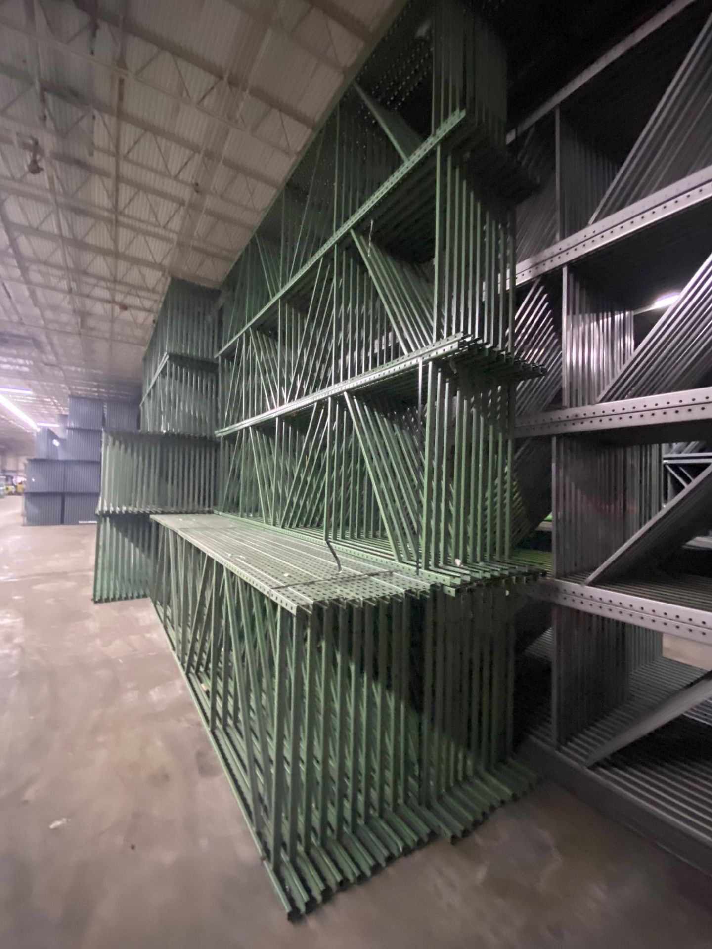 18 BAYS OF 16'H X 48"D X 90"L TEARDROP STYLE PALLET RACKS - Image 2 of 5