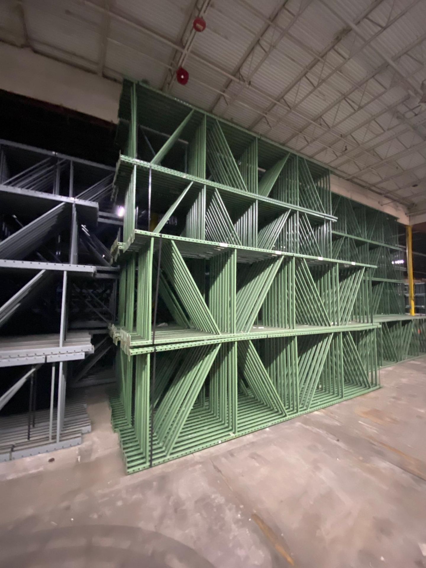 18 BAYS OF 16'H X 48"D X 90"L TEARDROP STYLE PALLET RACKS - Image 3 of 5