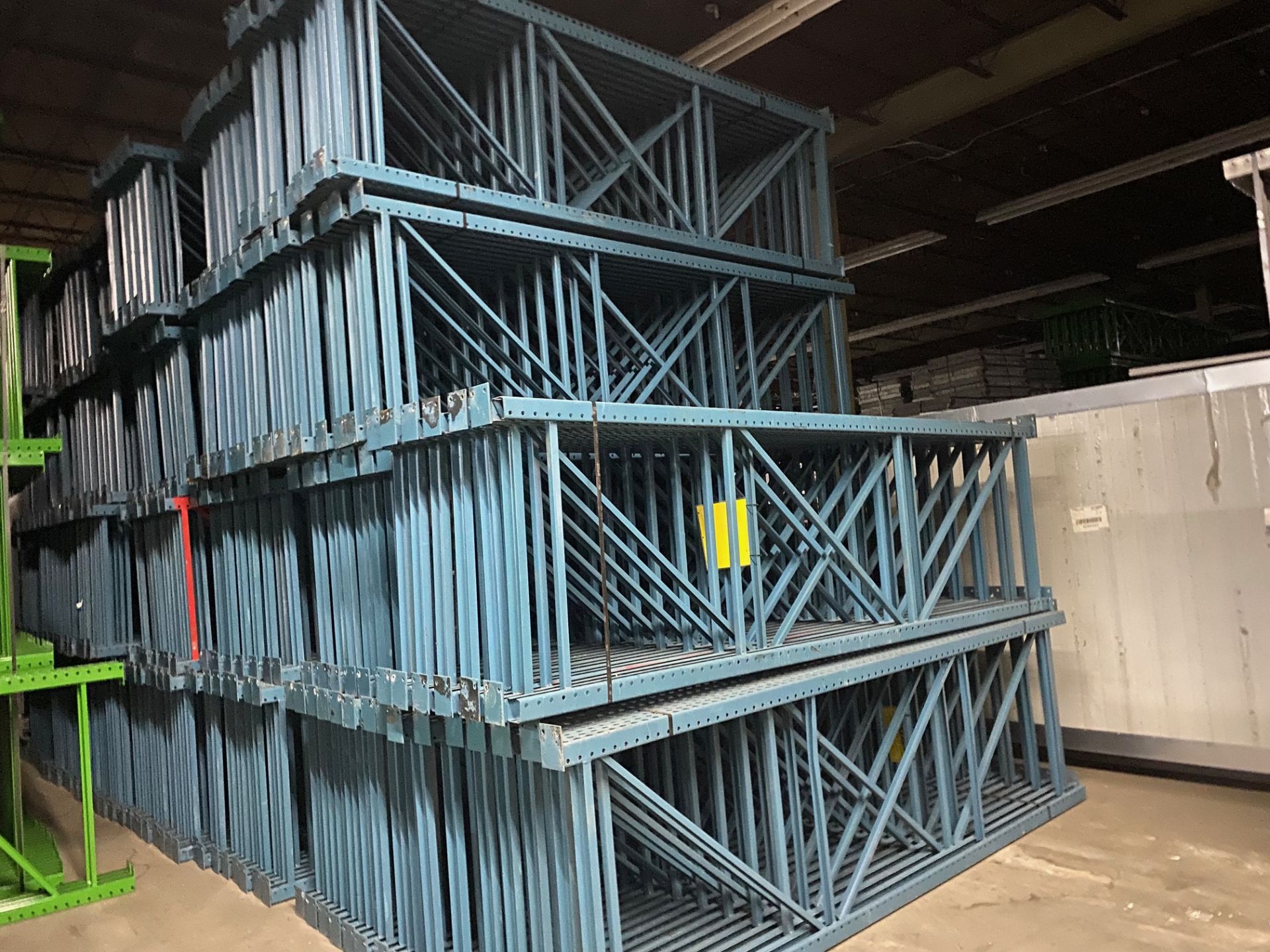 9 BAYS OF 12'H X 42"D X 102"L TEARDROP STYLE PALLET RACKS - Image 2 of 6