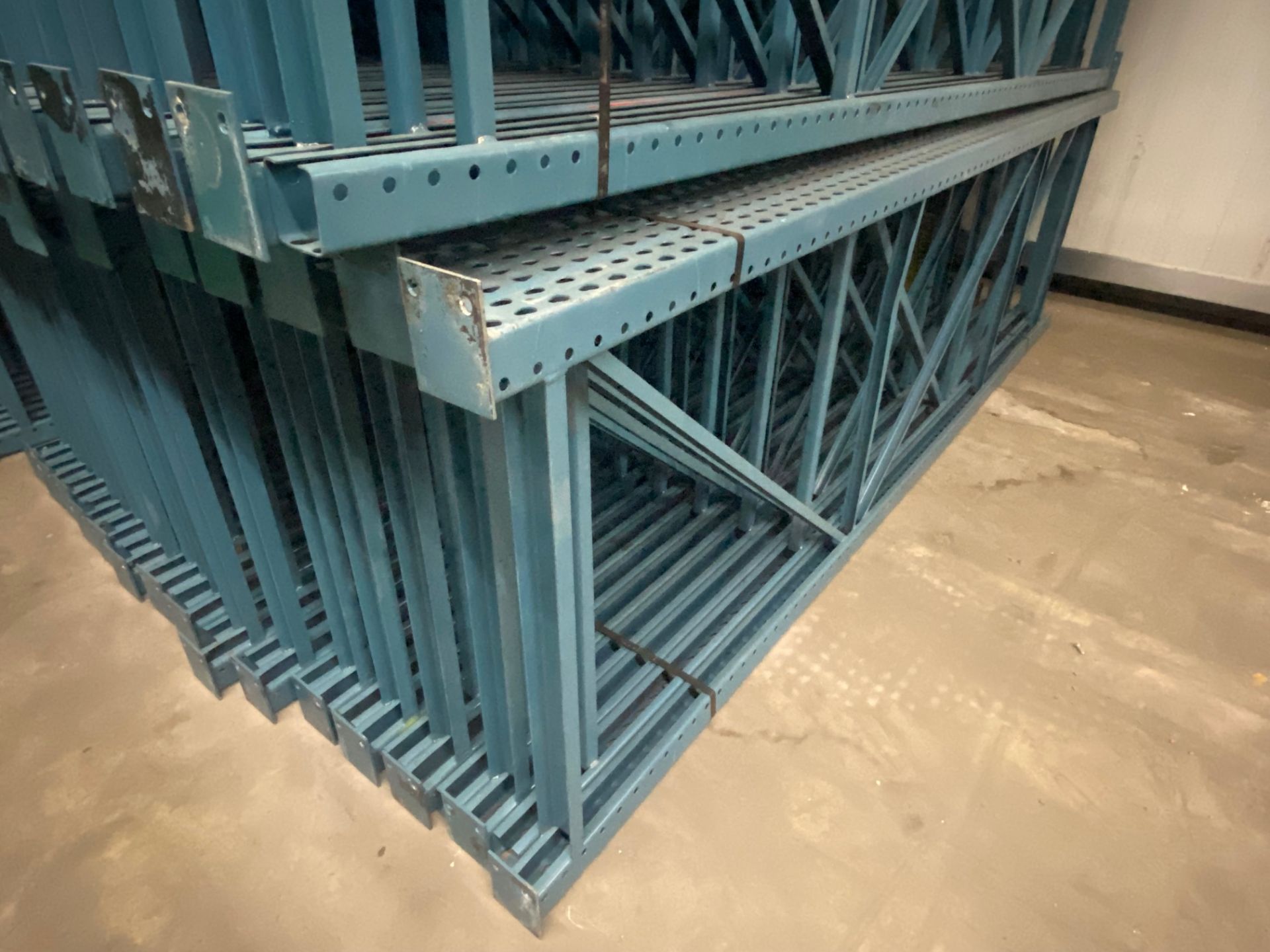 14 BAYS OF 12'H X 42"D X 102"L TEARDROP STYLE PALLET RACKS - Image 3 of 6