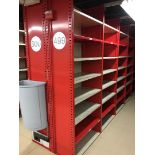 25 SECTIONS OF HALLOWELL H-POST CLOSED BACK SHELVING