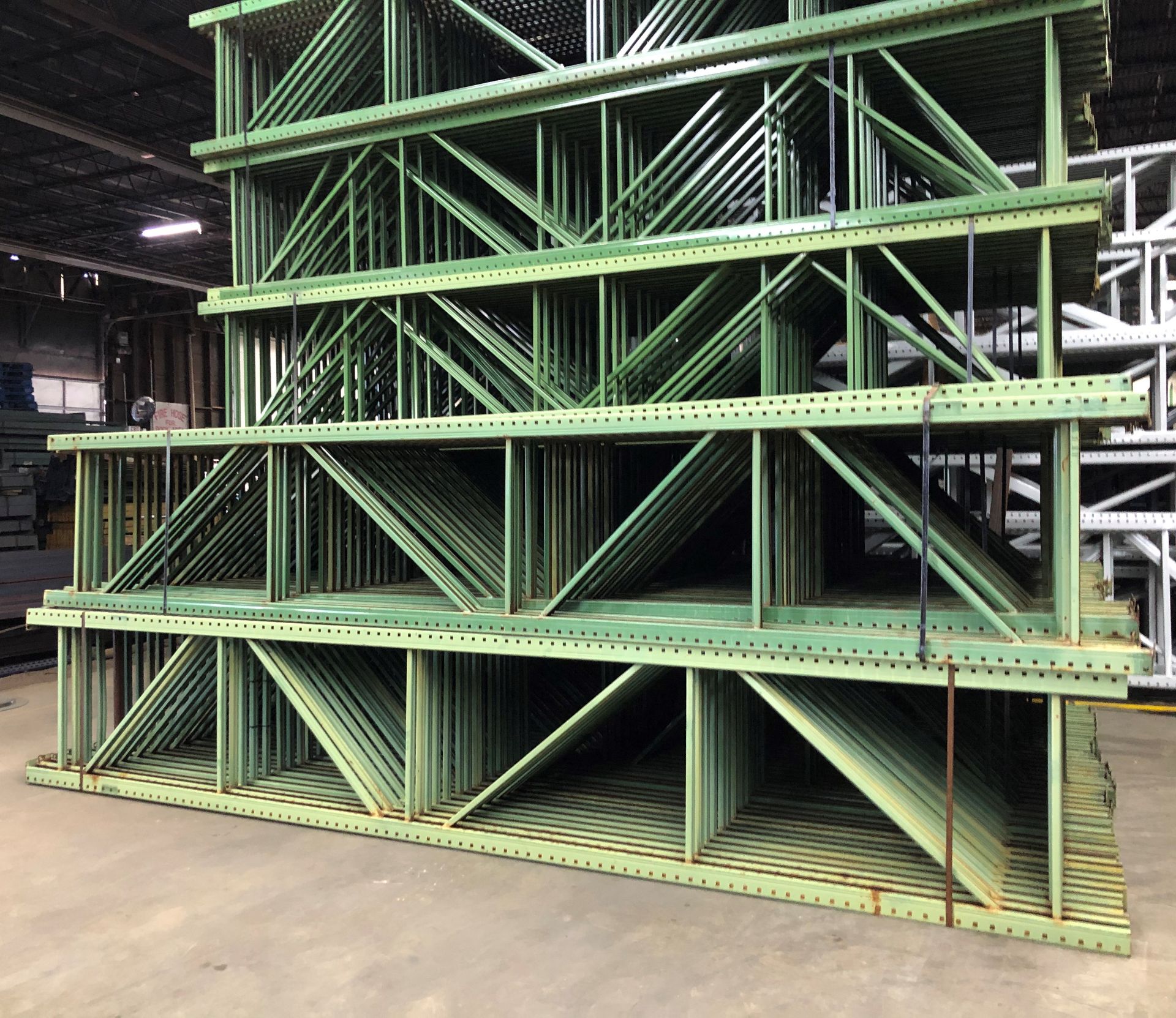 10 BAYS OF 16'H X 34"D X 96"L TEARDROP STYLE PALLET RACKS - Image 2 of 4