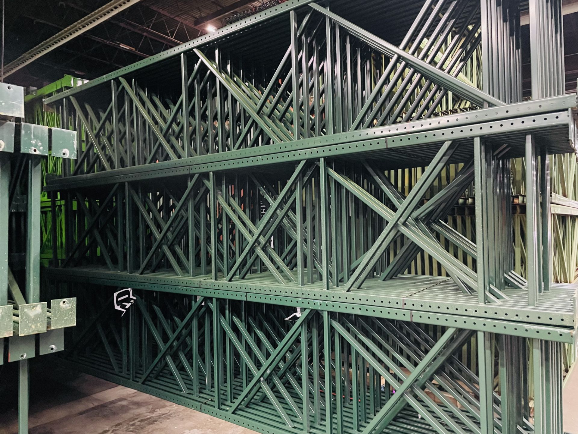 18 BAYS OF 18'H X 42"D X 93"L RIDGE U RACK STYLE PALLET RACKS