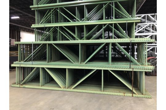 10 BAYS OF 16'H X 34"D X 96"L TEARDROP STYLE PALLET RACKS - Image 3 of 4