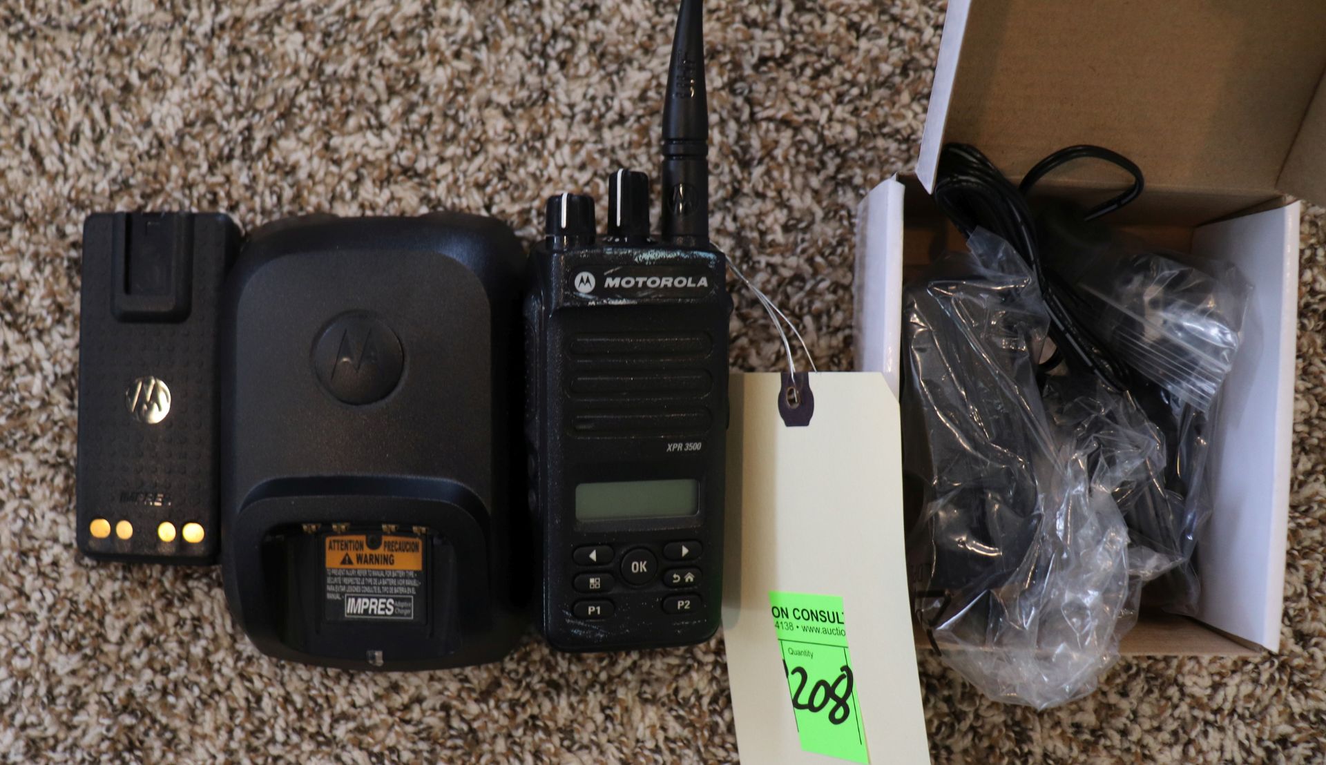 Two-Way Radio, Motorola XPR3500 with charging stand and extra battery