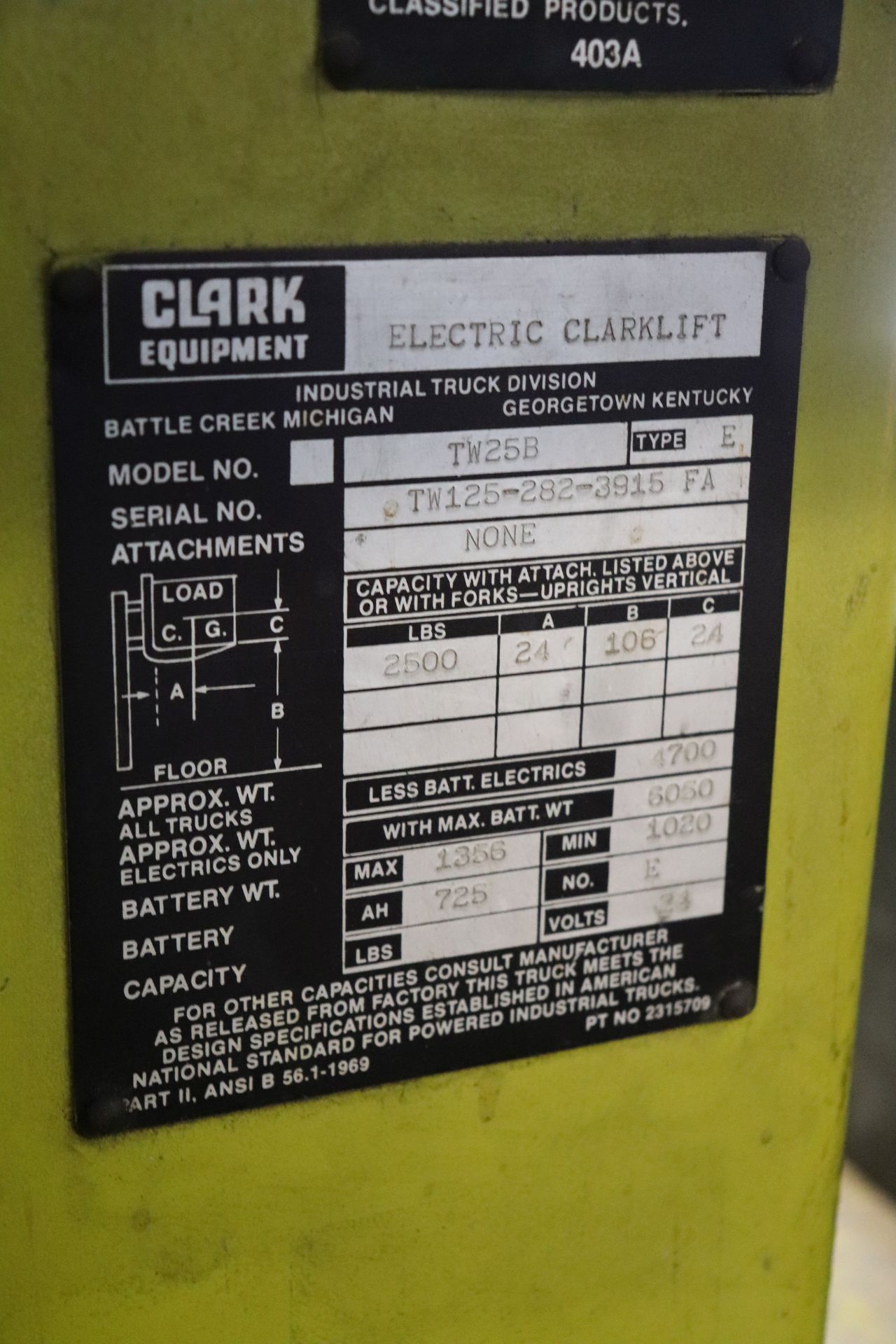 Clark electric forklift Model TW25B - Image 9 of 10