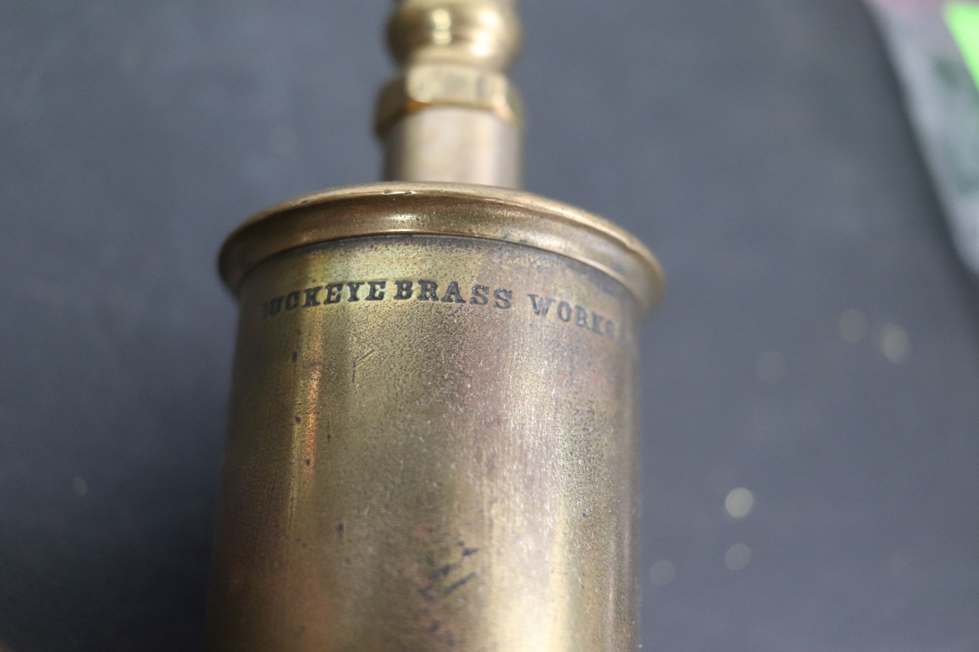 Buckeye Brass Works Dayton Ohio steam whistle, approximately 11" - Image 3 of 5