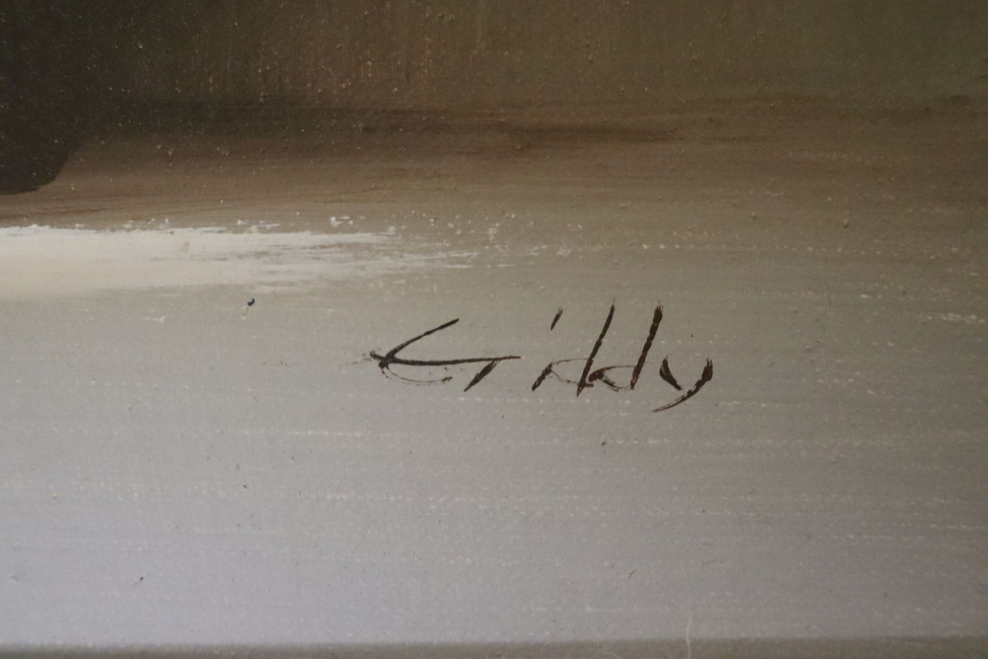 Oil on canvas, signed Erikly, sight size 11-1/2" x 23-1/2" - Image 2 of 3