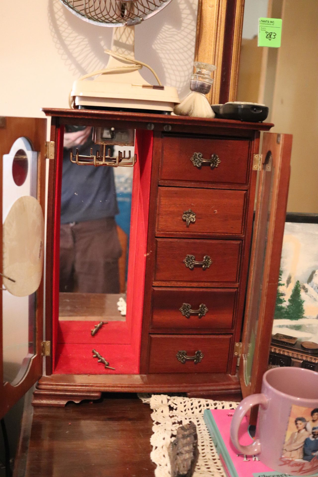 Jewelry cabinet with five drawers and two doors - Image 2 of 2