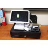 Cash box, two printers, and a POS station