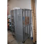 Collapsible metal wire crate on casters, 49" x 29" x 6'