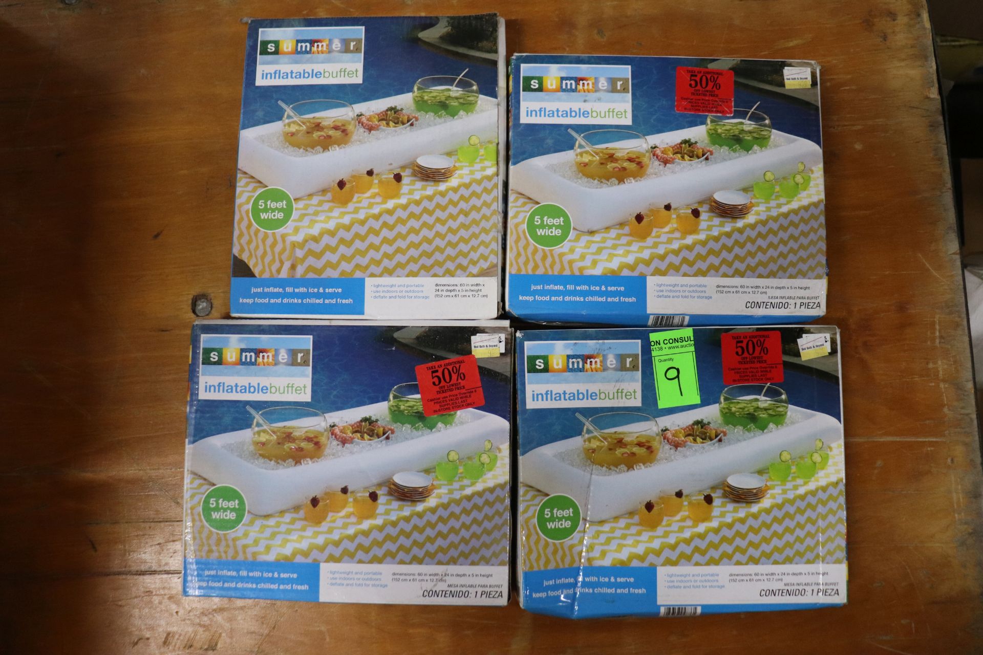 Four Summer inflatable buffets, 5' wide