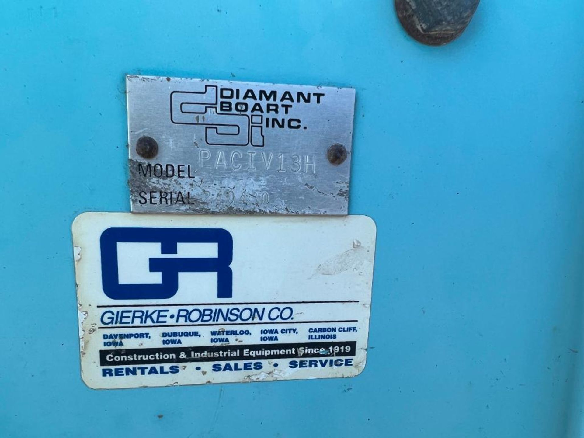 Diamant Boart Target PAC-IV-13H Concrete Saw, Serial #240430, Honda Engine. Located in Mt. Pleasant, - Image 4 of 6